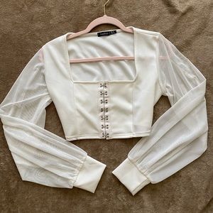 Boohoo corset blouse